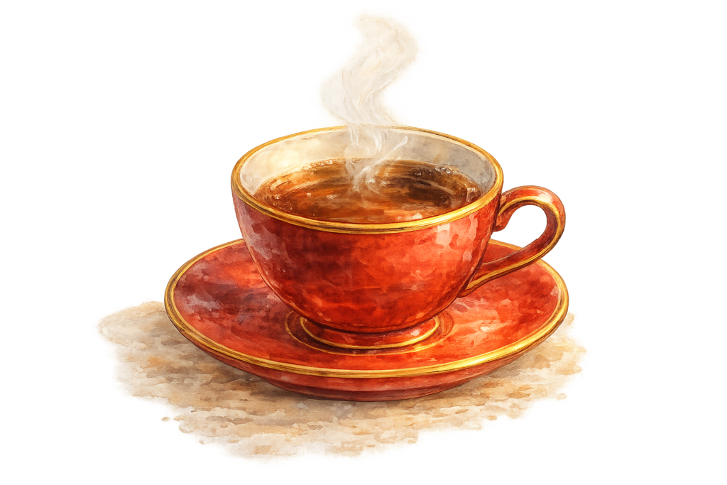 赤いティーカップ 神戸 モーニング イラスト
