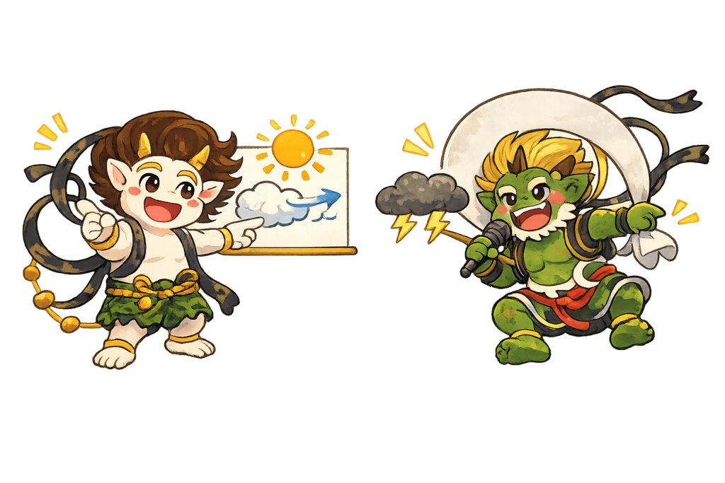 説明してる「風神雷神」の気配