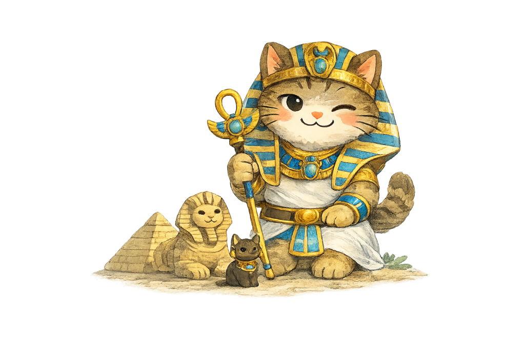 旅する猫 エジプト 猫 万博 イラスト