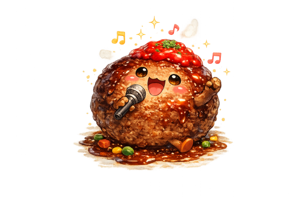 ハンバーグ 赤丸食堂 イラスト