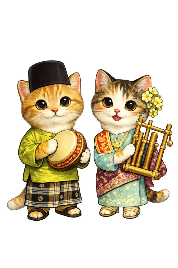 マレーシア　イラスト　猫