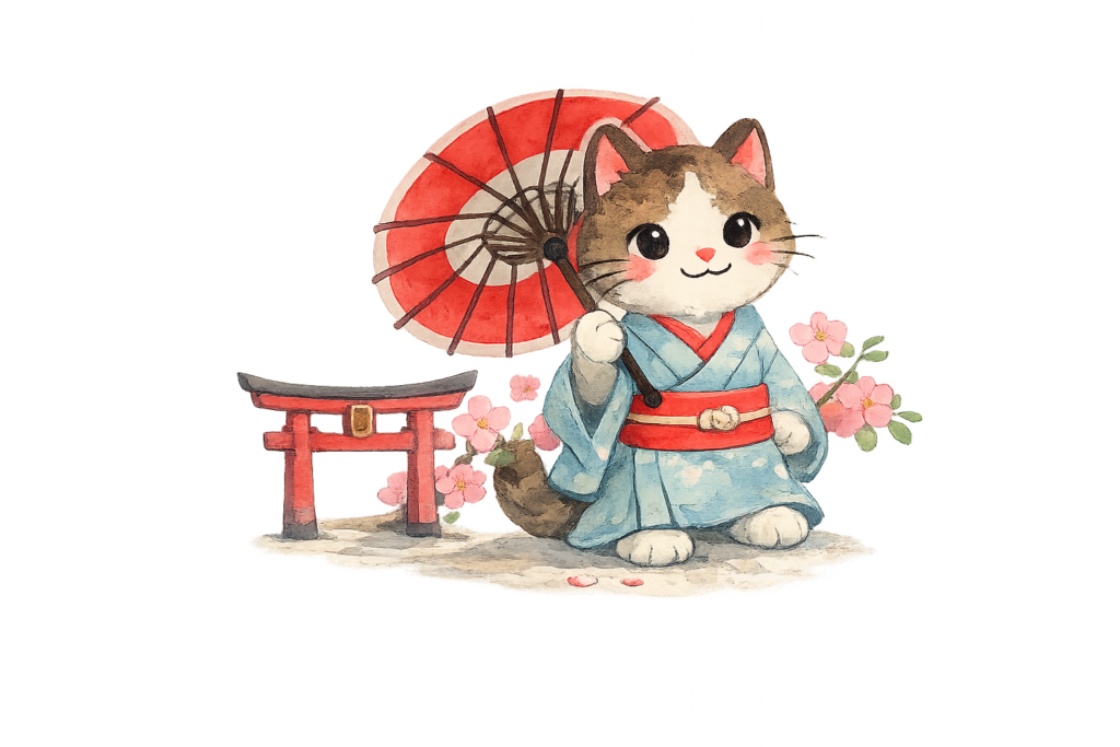 日本　イラスト　猫