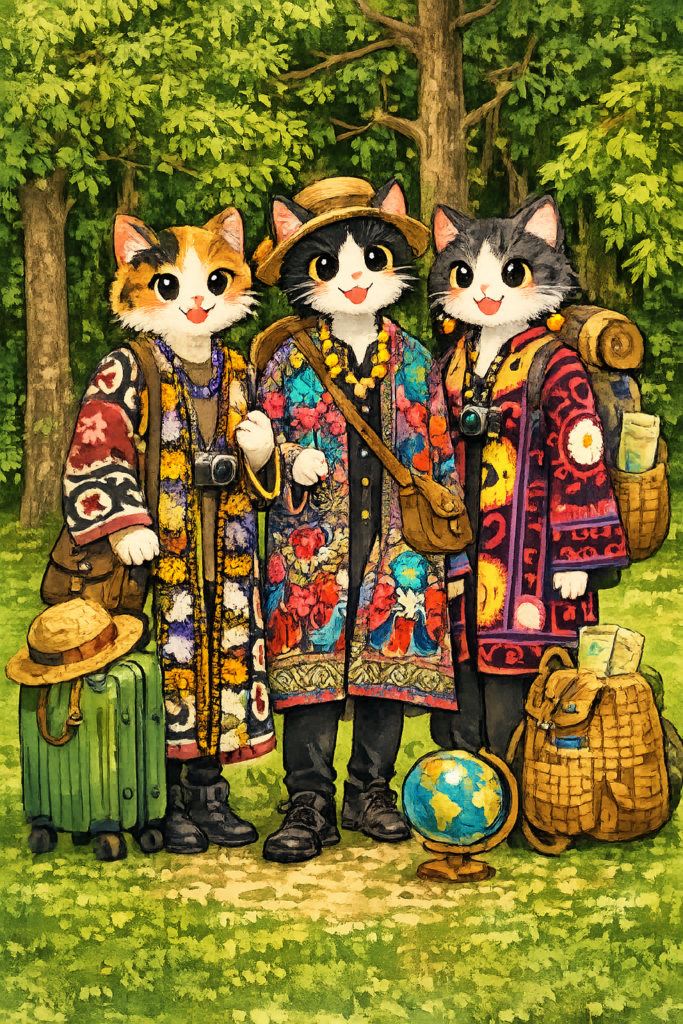 ウズベキスタン　イラスト　猫