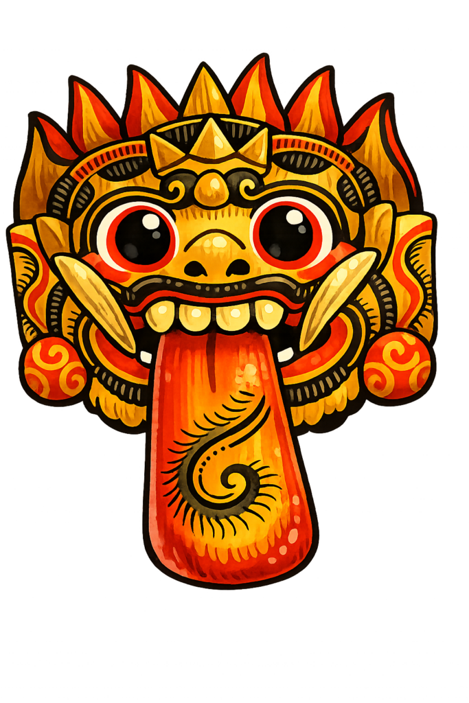 インドネシア　イラスト　魔除け　面