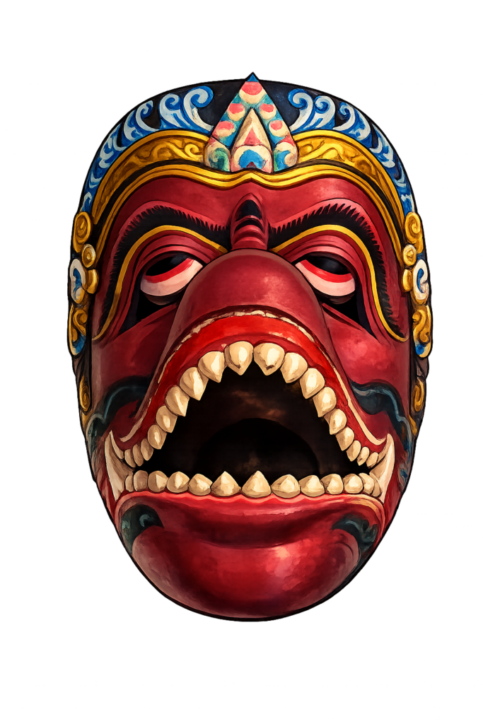 インドネシア　イラスト　魔除け　面