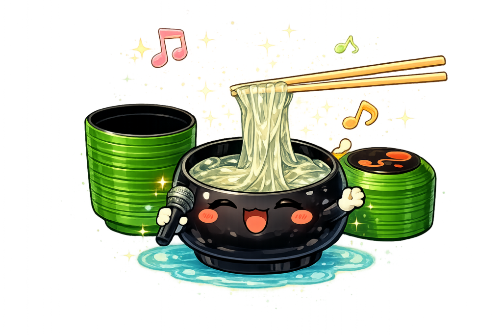 くずきり,葛切り,歌う,マイク,ゆるキャラ,和菓子,かわいい