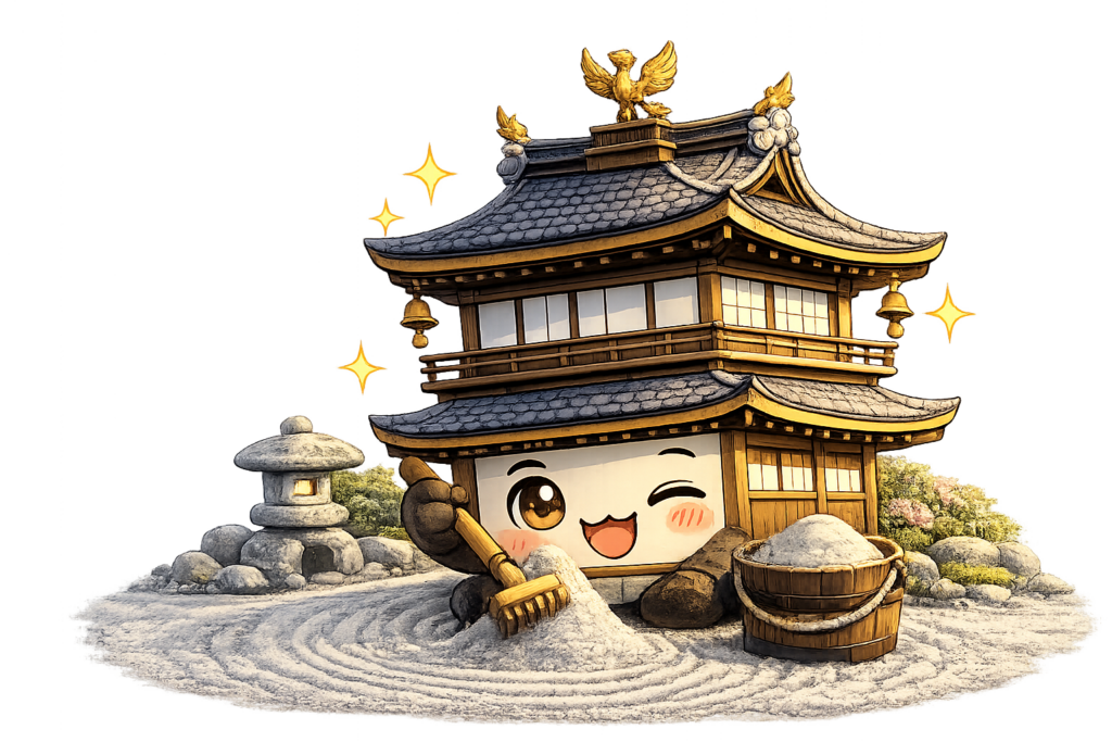 銀閣寺 石庭 砂山 禅 庭園 京都 ゆるキャラ