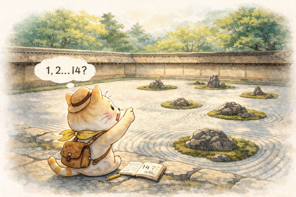 石庭, 龍安寺, 京都, 枯山水, 禅庭, 石を数える猫, 旅する猫, 日本庭園, Zenガーデン, 京都観光