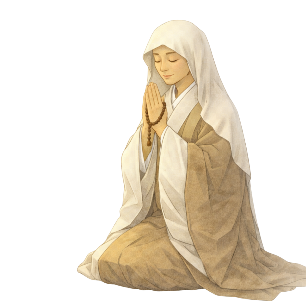 ねね 晩年 出家 祈り 数珠 和服 静寂 京都 女性