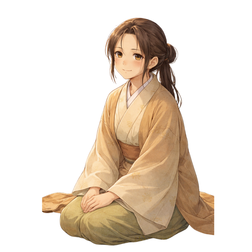 ねね 幼少期 戦国時代 少女 和服 素朴 座る 日本