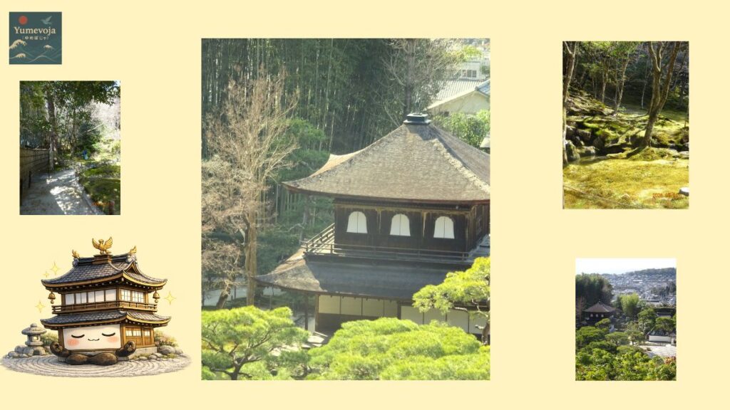ginkakuji view, kyoto temple, moss garden, overview, higashiyama, japanese garden, kyoto scenery, walking