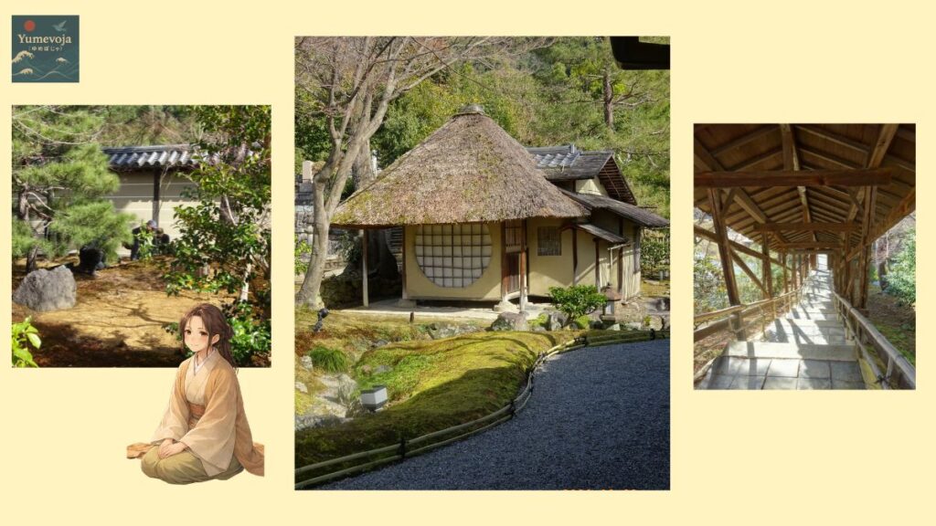 kodaiji temple garden tea house kyoto higashiyama moss thatched roof japan zen quiet