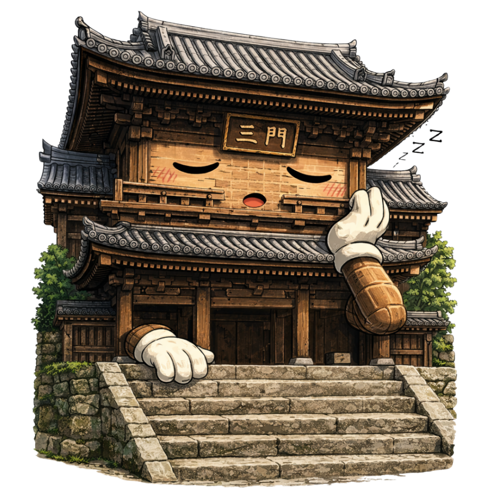 南禅寺 三門 山門 寺 京都 眠い 休憩 ゆるキャラ