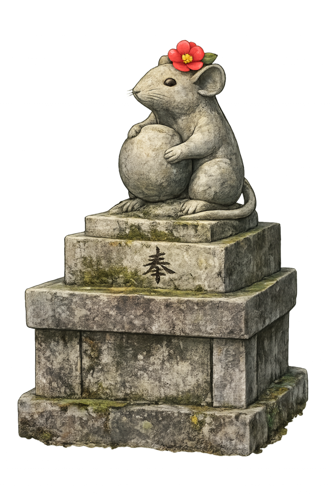 ねずみ 狛ねずみ 神社 石像 京都 哲学の道 動物 守り神 イラスト 無料