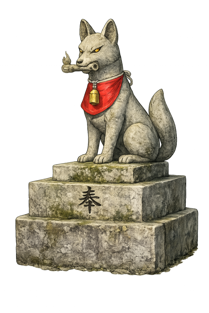 狐 狛狐 神社 稲荷 石像 京都 哲学の道 動物 守り神 イラスト 無料