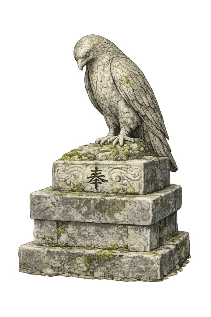 鳶 狛鳶 神社 石像 京都 哲学の道 動物 守り神 鳥 イラスト 無料