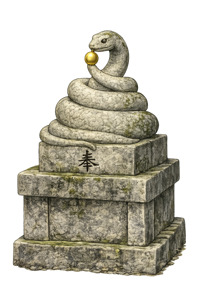 蛇 狛蛇 神社 石像 京都 哲学の道 動物 守り神 イラスト 無料