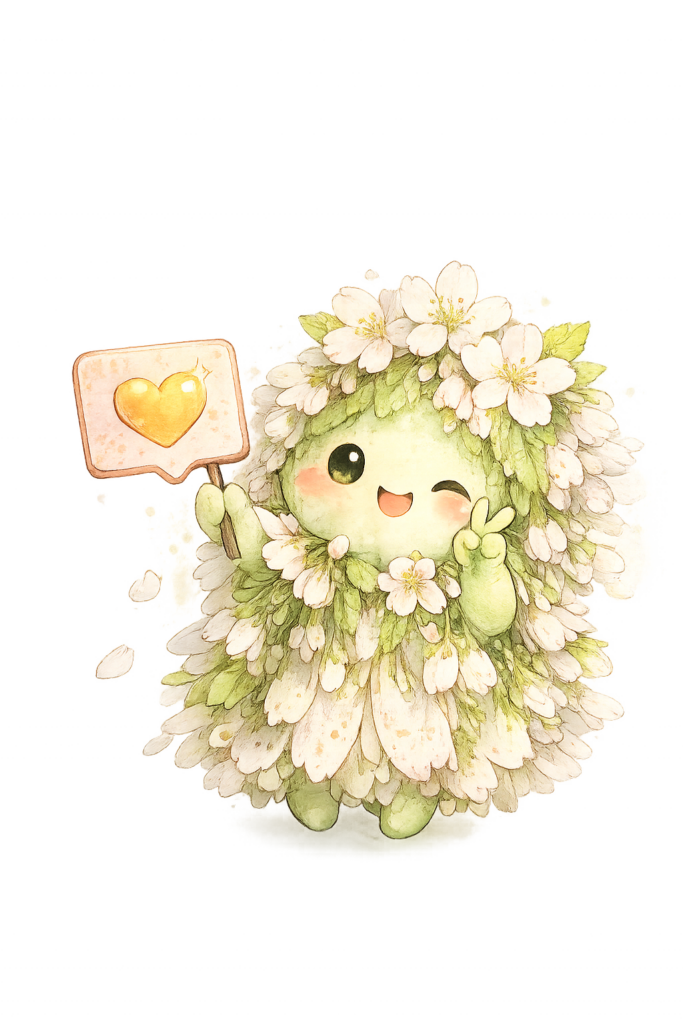 葉桜 いいね ハート 桜 キャラクター かわいい SNS 春 ゆるキャラ