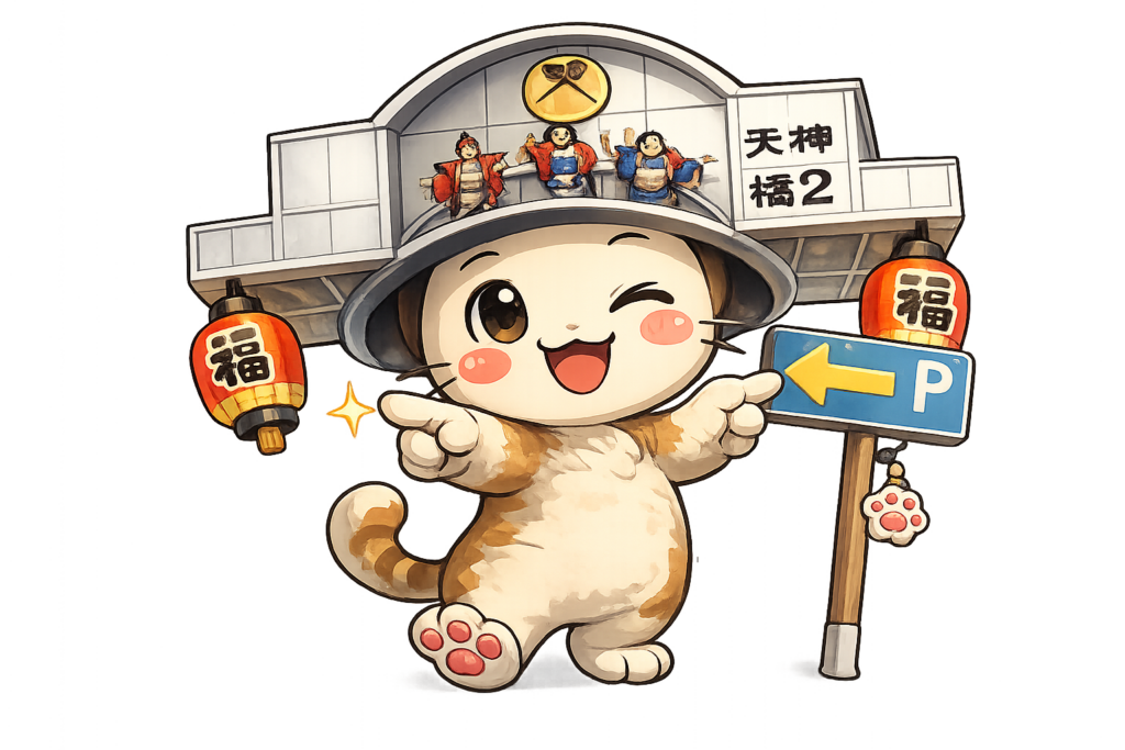 大阪環状線天満 天神橋筋商店街 道案内 観光案内 商店街キャラクター 無料イラスト